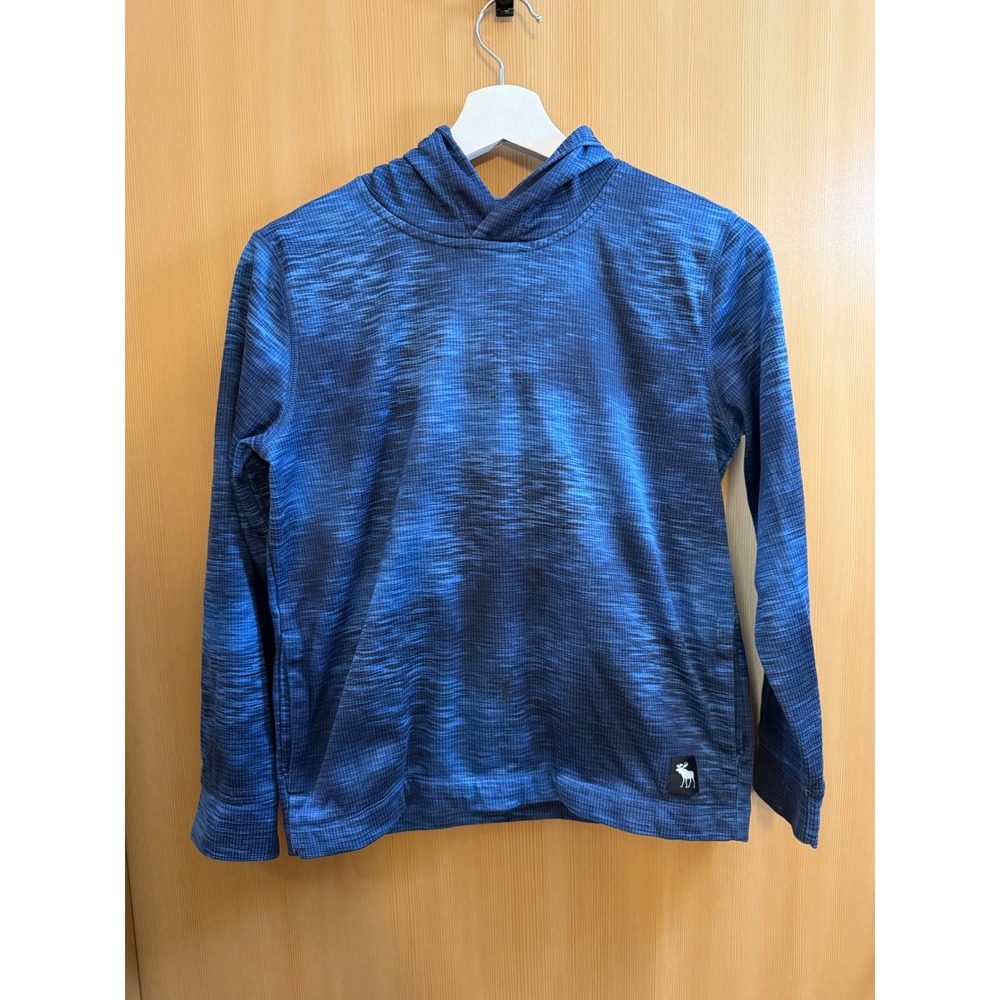 Abercrombie Kids Blue Space Dye Performance Hoodie Moisture Wicking Size 11/12
